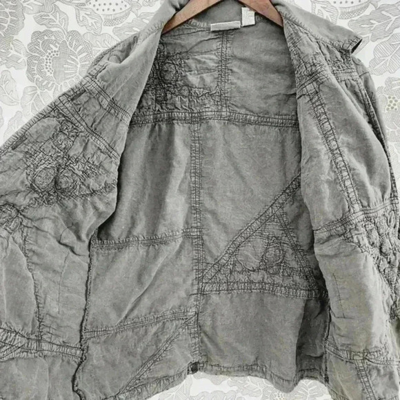 Vintage Chico's Embroidered Women's Blazer Green Size 0/ S - Picture 6 of 10